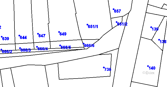 Parcela st. 666/6 v KÚ Sivice, Katastrální mapa