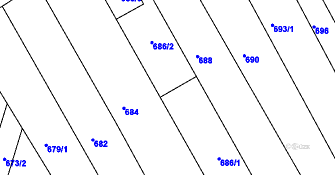 Parcela st. 686 v KÚ Sivice, Katastrální mapa
