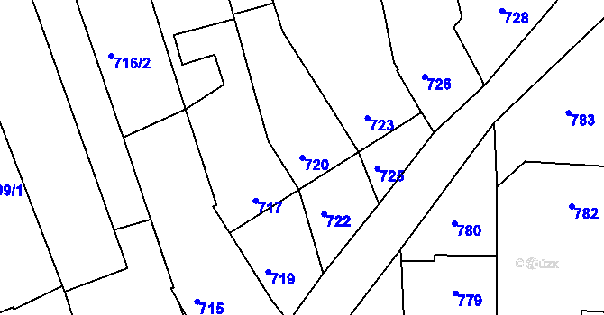 Parcela st. 720 v KÚ Sivice, Katastrální mapa