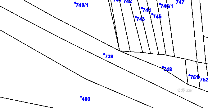 Parcela st. 739 v KÚ Sivice, Katastrální mapa
