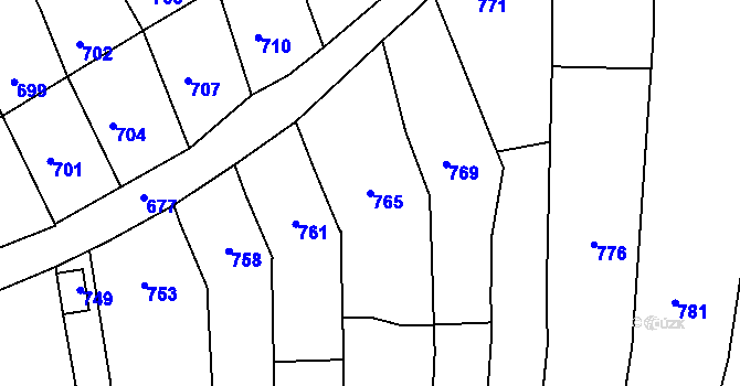 Parcela st. 765 v KÚ Sivice, Katastrální mapa
