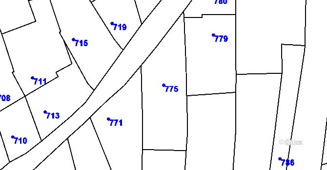Parcela st. 775 v KÚ Sivice, Katastrální mapa