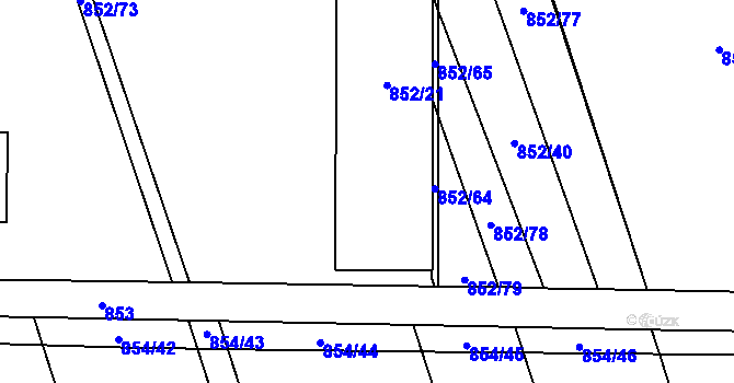Parcela st. 852/6 v KÚ Sivice, Katastrální mapa