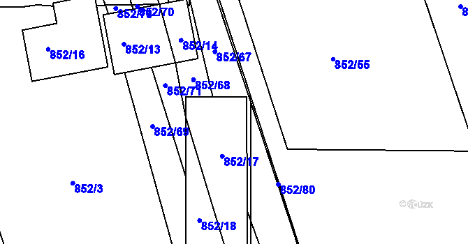 Parcela st. 852/8 v KÚ Sivice, Katastrální mapa