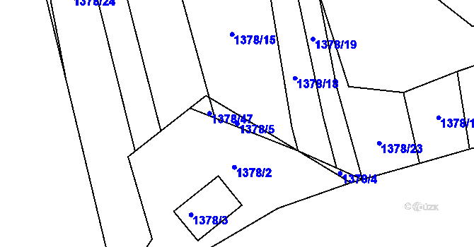 Parcela st. 1378/5 v KÚ Sivice, Katastrální mapa