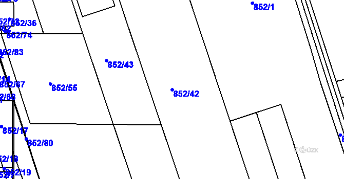 Parcela st. 852/42 v KÚ Sivice, Katastrální mapa
