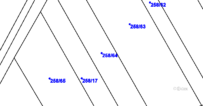 Parcela st. 258/64 v KÚ Sivice, Katastrální mapa