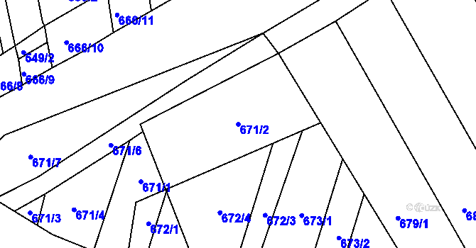 Parcela st. 671/2 v KÚ Sivice, Katastrální mapa