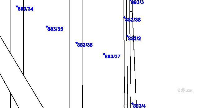 Parcela st. 883/37 v KÚ Sivice, Katastrální mapa