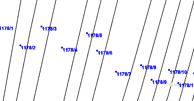 Parcela st. 1178/6 v KÚ Sivice, Katastrální mapa