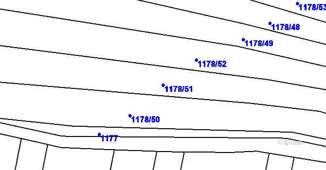 Parcela st. 1178/51 v KÚ Sivice, Katastrální mapa