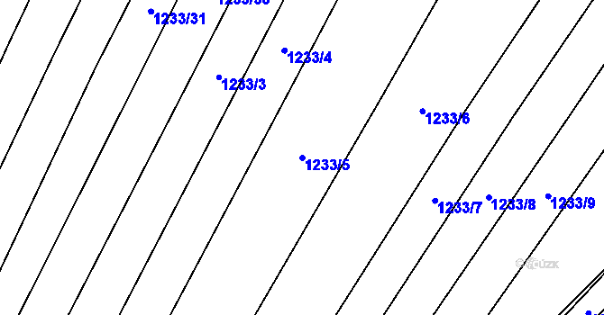 Parcela st. 1233/5 v KÚ Sivice, Katastrální mapa