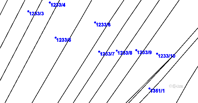 Parcela st. 1233/7 v KÚ Sivice, Katastrální mapa