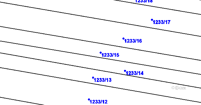 Parcela st. 1233/15 v KÚ Sivice, Katastrální mapa