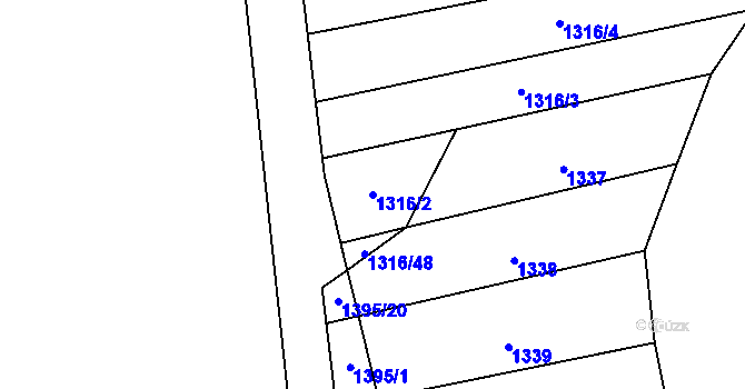 Parcela st. 1316/2 v KÚ Sivice, Katastrální mapa