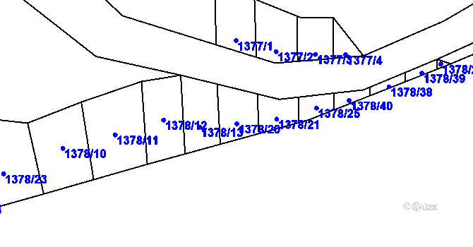 Parcela st. 1378/20 v KÚ Sivice, Katastrální mapa