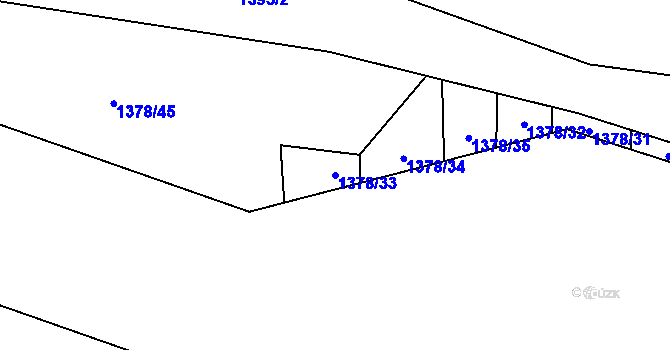 Parcela st. 1378/33 v KÚ Sivice, Katastrální mapa