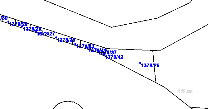 Parcela st. 1378/42 v KÚ Sivice, Katastrální mapa