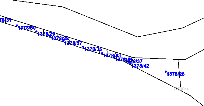 Parcela st. 1378/43 v KÚ Sivice, Katastrální mapa