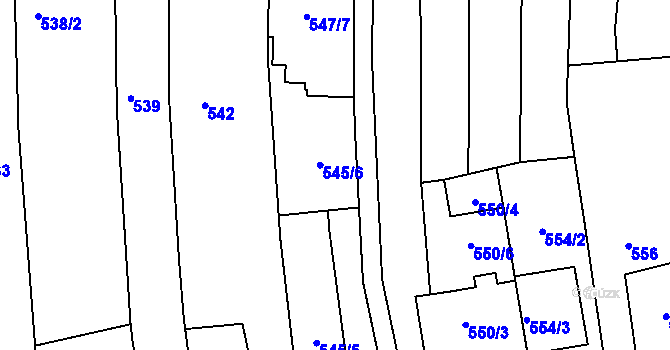 Parcela st. 547/9 v KÚ Sivice, Katastrální mapa