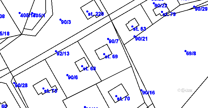 Parcela st. 69 v KÚ Skála u Havlíčkova Brodu, Katastrální mapa