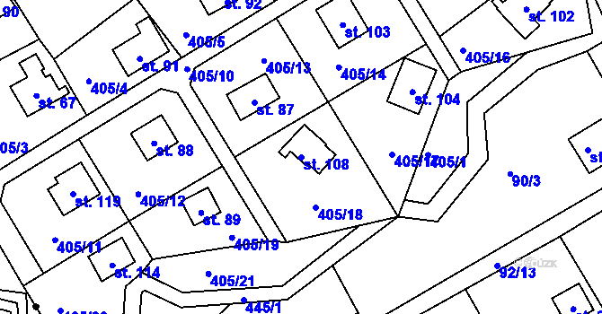 Parcela st. 108 v KÚ Skála u Havlíčkova Brodu, Katastrální mapa