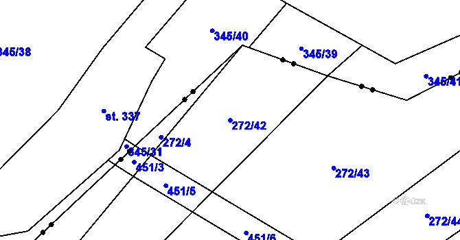 Parcela st. 272/42 v KÚ Skála u Havlíčkova Brodu, Katastrální mapa