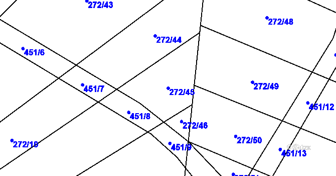 Parcela st. 272/45 v KÚ Skála u Havlíčkova Brodu, Katastrální mapa