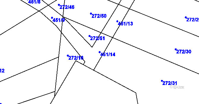Parcela st. 451/14 v KÚ Skála u Havlíčkova Brodu, Katastrální mapa