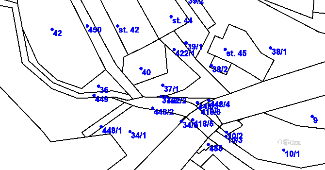 Parcela st. 37/1 v KÚ Skála u Havlíčkova Brodu, Katastrální mapa