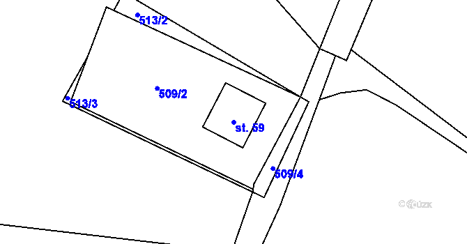 Parcela st. 59 v KÚ Skalice u Dobříše, Katastrální mapa
