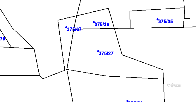 Parcela st. 375/27 v KÚ Skalice u Dobříše, Katastrální mapa