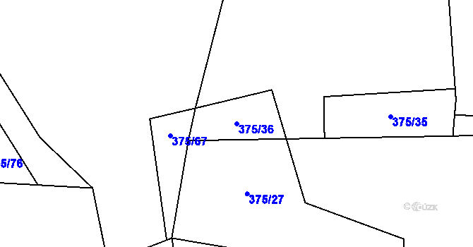 Parcela st. 375/36 v KÚ Skalice u Dobříše, Katastrální mapa