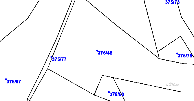 Parcela st. 375/48 v KÚ Skalice u Dobříše, Katastrální mapa