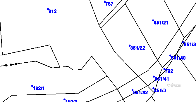 Parcela st. 851/23 v KÚ Rybova Lhota, Katastrální mapa