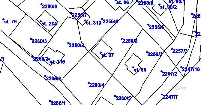 Parcela st. 87 v KÚ Skalice nad Lužnicí, Katastrální mapa