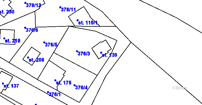 Parcela st. 139 v KÚ Skalice nad Lužnicí, Katastrální mapa