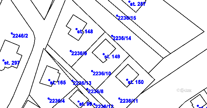 Parcela st. 149 v KÚ Skalice nad Lužnicí, Katastrální mapa