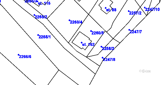 Parcela st. 162 v KÚ Skalice nad Lužnicí, Katastrální mapa