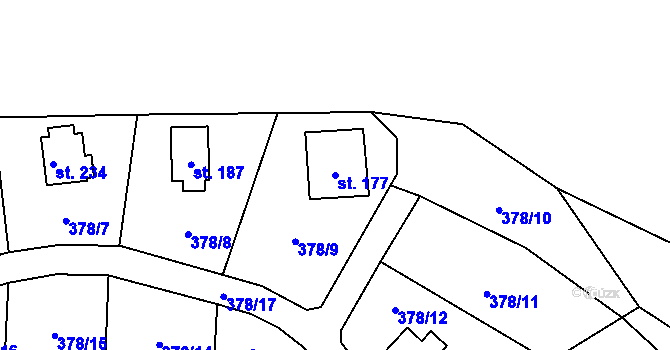 Parcela st. 177 v KÚ Skalice nad Lužnicí, Katastrální mapa