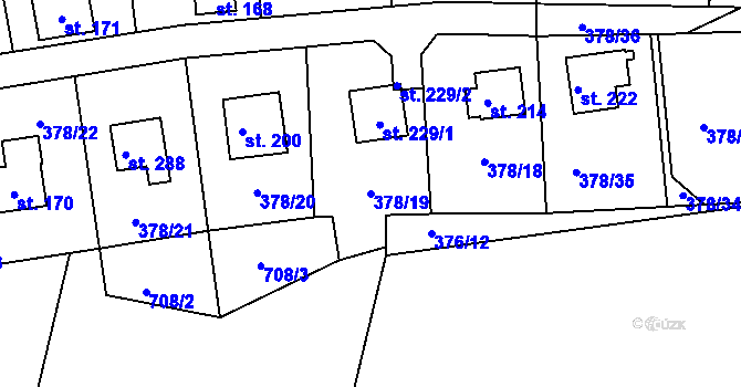 Parcela st. 378/19 v KÚ Skalice nad Lužnicí, Katastrální mapa