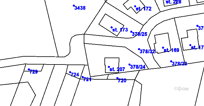 Parcela st. 378/24 v KÚ Skalice nad Lužnicí, Katastrální mapa