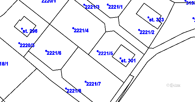 Parcela st. 2221/5 v KÚ Skalice nad Lužnicí, Katastrální mapa