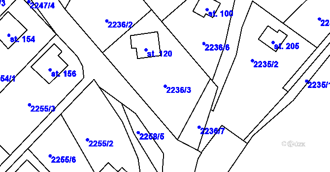 Parcela st. 2236/3 v KÚ Skalice nad Lužnicí, Katastrální mapa