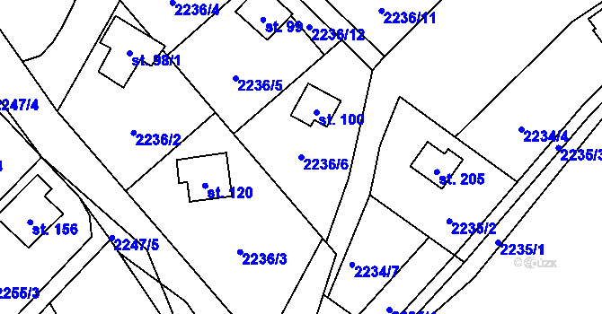 Parcela st. 2236/6 v KÚ Skalice nad Lužnicí, Katastrální mapa