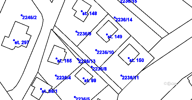 Parcela st. 2236/10 v KÚ Skalice nad Lužnicí, Katastrální mapa