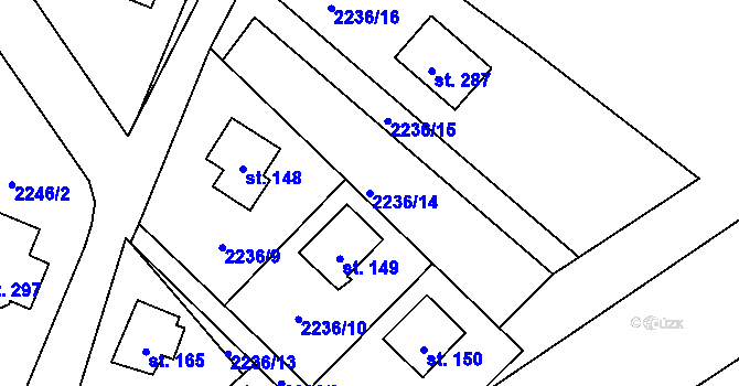 Parcela st. 2236/14 v KÚ Skalice nad Lužnicí, Katastrální mapa