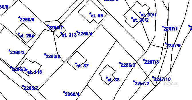 Parcela st. 2256/2 v KÚ Skalice nad Lužnicí, Katastrální mapa