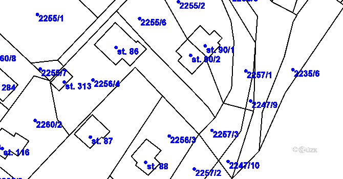 Parcela st. 2256/6 v KÚ Skalice nad Lužnicí, Katastrální mapa