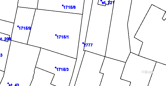 Parcela st. 2777 v KÚ Skalice nad Lužnicí, Katastrální mapa